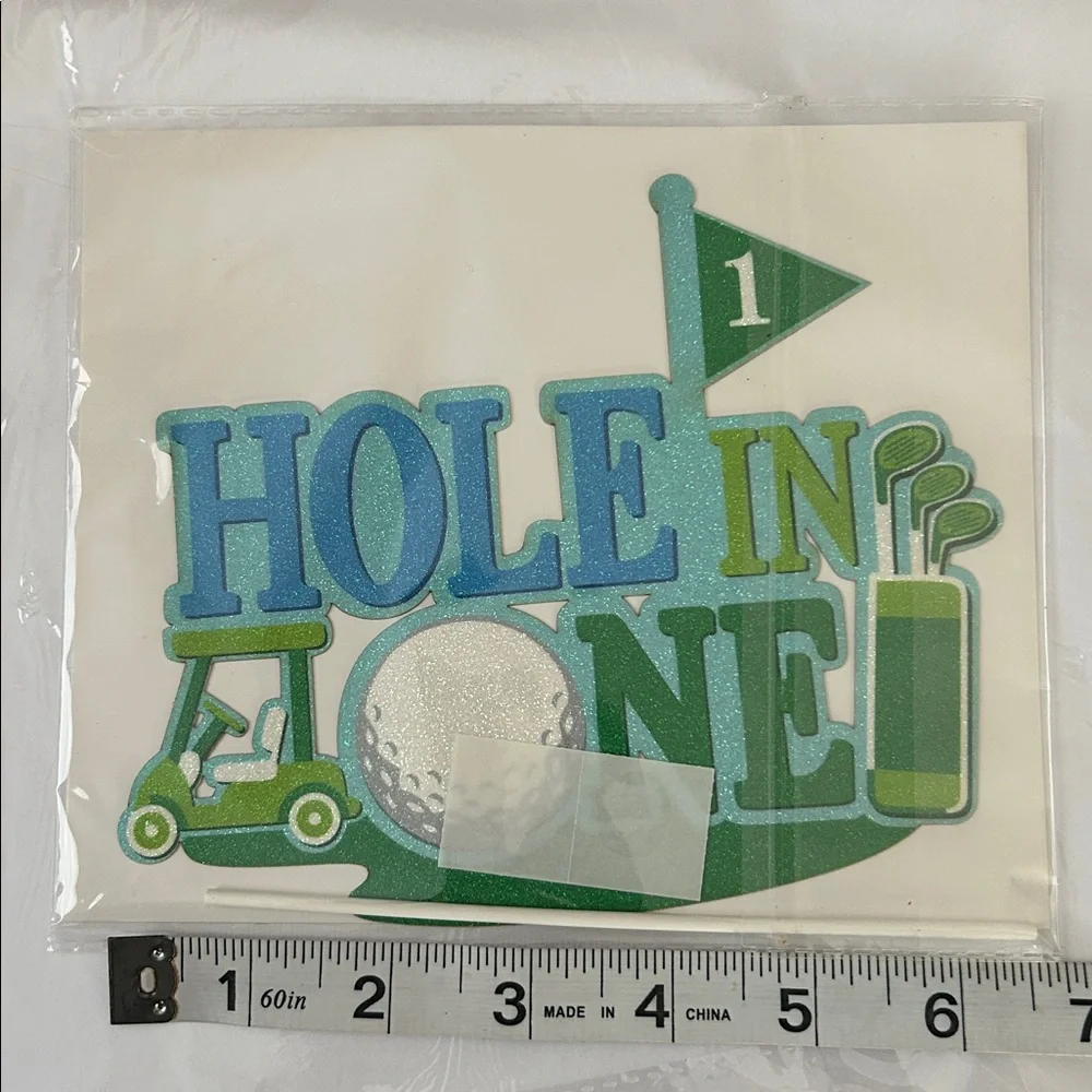 Baby’s first birthday golf decorations “hole in one”